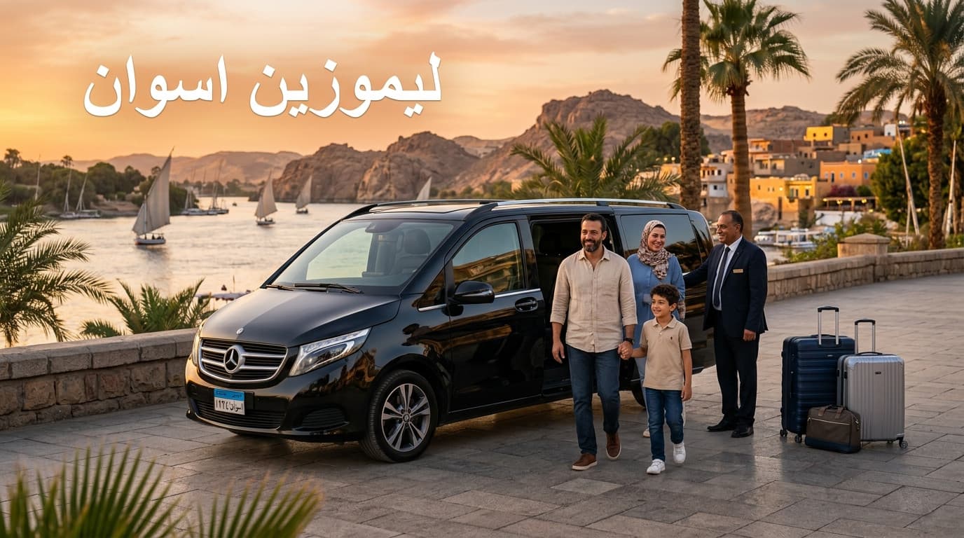 خدمات ليموزين اسوان راحة، فخامة، والتزام بالمواعيد في كل رحلة