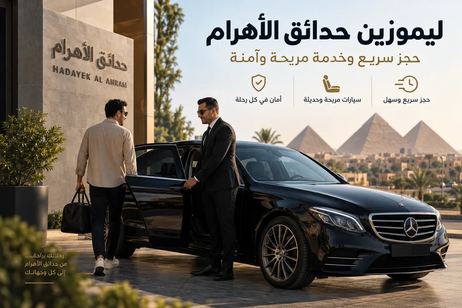 ليموزين حدائق الأهرام | حجز سريع وخدمة مريحة وآمنة